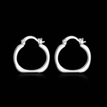 silver earings jewelry Flat Square Round hoop brinco sport 123 ELY