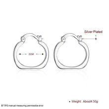silver earings jewelry Flat Square Round hoop brinco sport 123 ELY