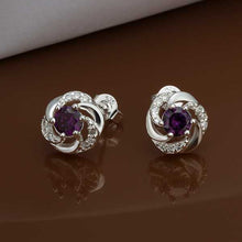 silver earring Purple Stone stud cufflinks prices in euros 3 ELY