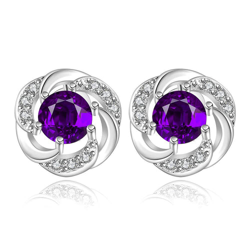 silver earring Purple Stone stud cufflinks prices in euros 3 ELY