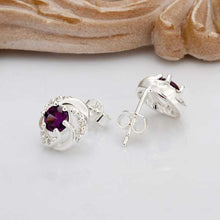 silver earring Purple Stone stud cufflinks prices in euros 3 ELY
