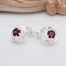 silver earring Purple Stone stud cufflinks prices in euros 3 ELY