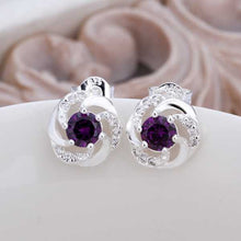 silver earring Purple Stone stud cufflinks prices in euros 3 ELY