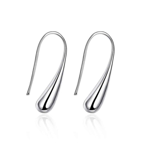 silver earrings Water drop pendientes jewelry 4 ELY