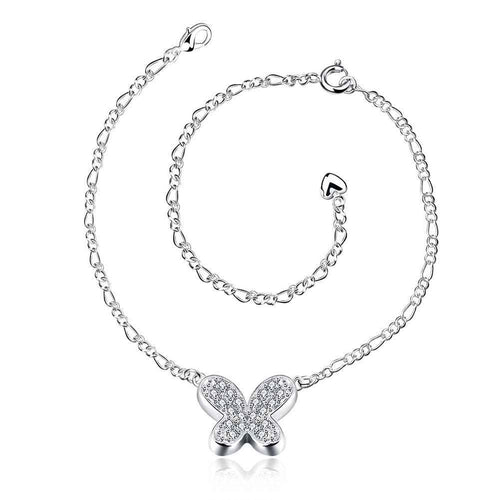 silver plated anklets Insets small butterfly bracelet on ankle prices in euros HBA 5 ELY
