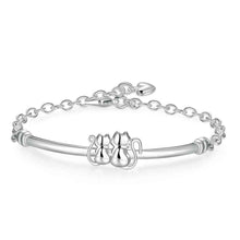 silver plated bracelet Double cat pulseras hombre bijoux femme389 ELY