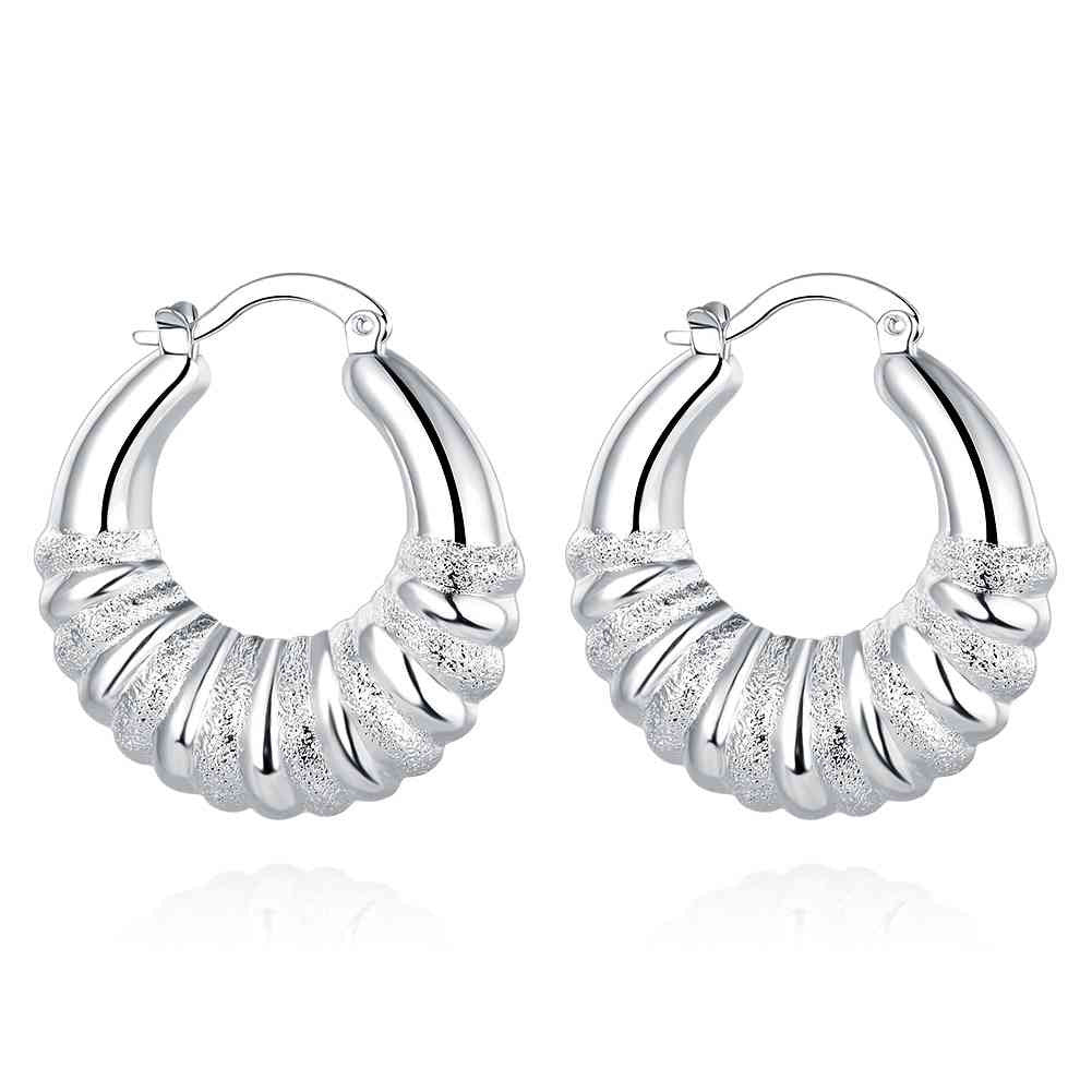 silver plated earrings Coil clip brincos de festa fine jewelry 7 4 ELY