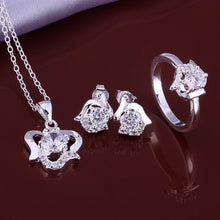 silver plated jewelry sets white rose R+E+N Sets bijoux 52 ELY