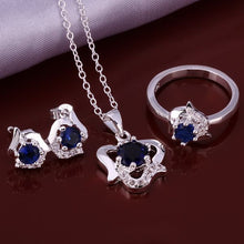silver plated jewelry sets white rose R+E+N Sets bijoux 52 ELY
