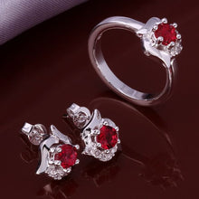 silver plated jewelry sets white rose R+E+N Sets bijoux 52 ELY