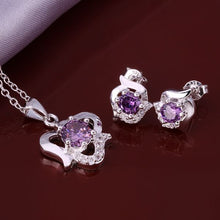 silver plated jewelry sets white rose R+E+N Sets bijoux 52 ELY