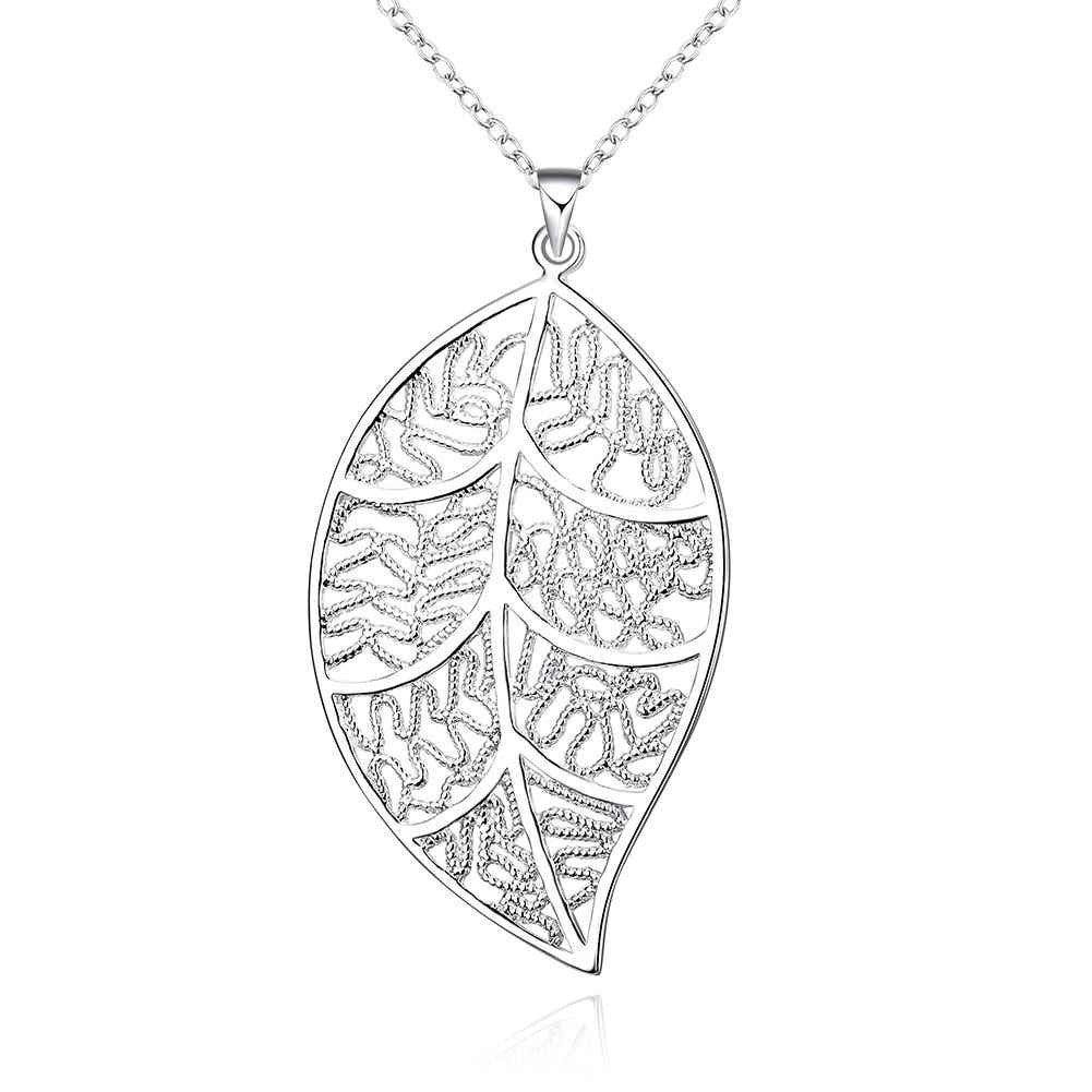 silver plated necklaces & pendants Leaf choker men jewelry ELY