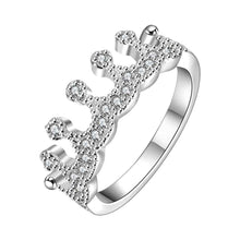 silver plated ring Multi-inlaid stone crown opal Elegant ELY