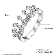 silver plated ring Multi-inlaid stone crown opal Elegant ELY
