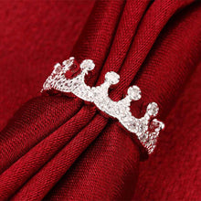 silver plated ring Multi-inlaid stone crown opal Elegant ELY