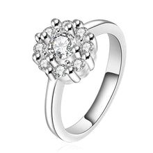 silver plated wedding ring big blue stone smile aneis joyas 19 ELY