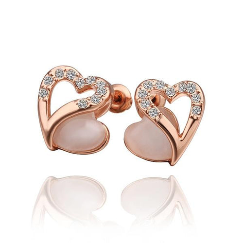 18K Gold Plating earing Double core stud ear cuff bijoux women 44 ELY