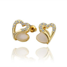 18K Gold Plating earing Double core stud ear cuff bijoux women 44 ELY