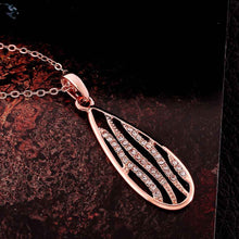 18K Gold Plating necklaces drop water rose golden colar charms ELY