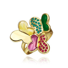 18K Gold Plating wedding ring Three Butterfly ring men Costume Jewellery217 ELY