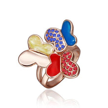 18K Gold Plating wedding ring Three Butterfly ring men Costume Jewellery217 ELY