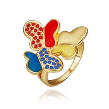 18K Gold Plating wedding ring Three Butterfly ring men Costume Jewellery217 ELY