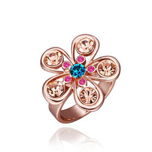 18K Gold Plated rings m colorful flower bague femme fine jewelry216 ELY