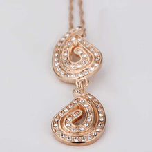 18K Gold Plated women necklace Binaural flower gros collier femme Gift for her238 ELY