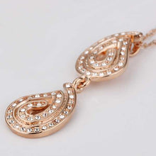 18K Gold Plated women necklace Binaural flower gros collier femme Gift for her238 ELY