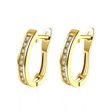 18k gold plated earings jewelry Crystal Arch clip brincos de festa Costume Jewellery 369 ELY