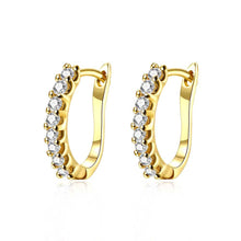 18k gold plated earings jewelry Crystal Arch clip brincos de festa Costume Jewellery 369 ELY