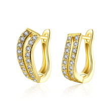 18k gold plated earings jewelry Crystal Arch clip brincos de festa Costume Jewellery 369 ELY