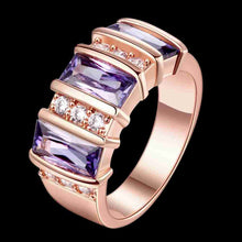 18k gold plated engagement ring Roll bar purple crystal aneis prices in euros ELY