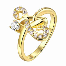 18k gold plated rings for men Crystal connection anillos charms ELY