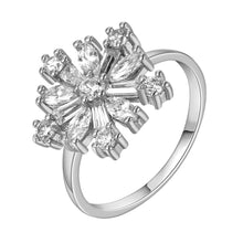 18k gold plated rings open flower Platinum color ring men fine jewelry224 ELY