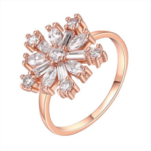 18k gold plated rings open flower Platinum color ring men fine jewelry224 ELY