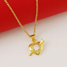 24k gold plated pendant heart white crystal collares jewerly accessories268 ELY