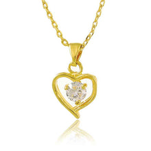24k gold plated pendant heart white crystal collares jewerly accessories268 ELY