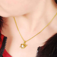 24k gold plated pendant heart white crystal collares jewerly accessories268 ELY