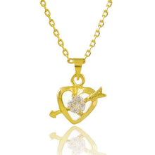 24k gold plated pendant heart white crystal collares jewerly accessories268 ELY