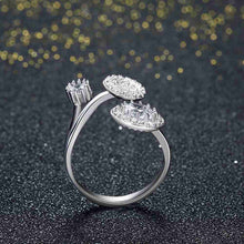 925 silver wedding rings Three mushrooms bague femme Elegant288 ELY