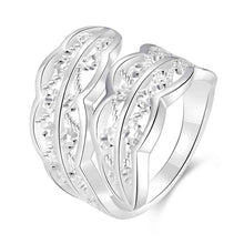 925 sterling silver simple style wedding rings two leaf double leaves ring girl student 74 ELY