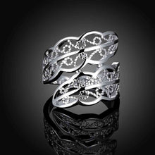 925 sterling silver simple style wedding rings two leaf double leaves ring girl student 74 ELY