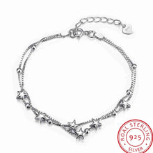 Pure 925 Sterling Silver bracelets & bangles Moon Star brazaletes pulseras mujer Hand Madeball HBH 72 ELY