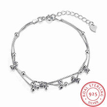 Pure 925 Sterling Silver bracelets & bangles Moon Star brazaletes pulseras mujer Hand Madeball HBH 72 ELY