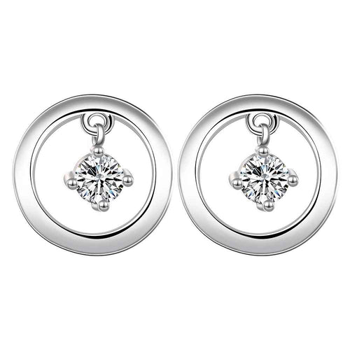 silver earings jewelry circle stud orecchini Jewelry European Style 618 ELY