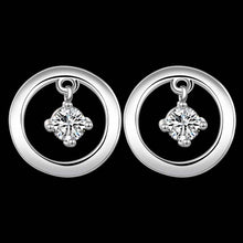 silver earings jewelry circle stud orecchini Jewelry European Style 618 ELY