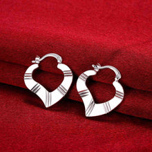 silver earrings Artistic heart-shaped clip brincos de festa floating charms 689 ELY
