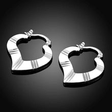 silver earrings Artistic heart-shaped clip brincos de festa floating charms 689 ELY