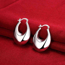 silver earrings oval clip cuff bijoux femme 711 ELY